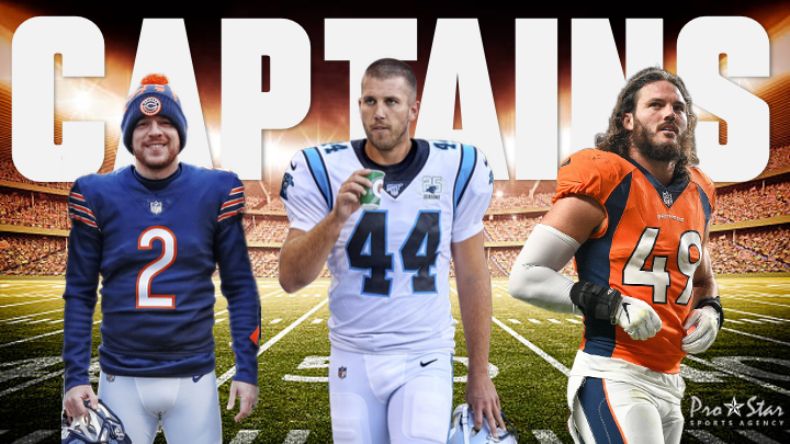 Congratulations to <a href="/Panthers/">Carolina Panthers</a> <a href="/44DoubleJ/">JJ Jansen</a> JJ Jansen, <a href="/ChicagoBears/">Chicago Bears</a> <a href="/cairosantos19/">Cairo Santos</a> and <a href="/Broncos/">Denver Broncos</a>  <a href="/alexsingleton49/">Alex Singleton</a> on earning the honor to represent their teammates as Team Captains for 2025!  We're proud to be in your corner, guys!  #ProStarFamily