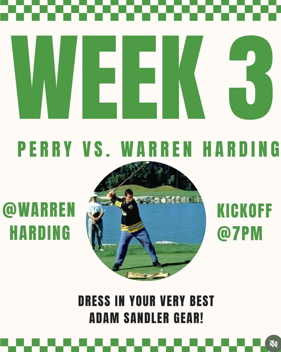 PHS Jungle ‘26 (@thephsjungle26) on Twitter photo This week football game theme is Adam Sandler!! Kickoff is at 7PM @ Warren Harding! Come support your Perry Panthers! #GoPerry
<a href="/PerryFootball_/">Perry Football</a> This week football game theme is Adam Sandler!! Kickoff is at 7PM @ Warren Harding! Come support your Perry Panthers! #GoPerry
<a href="/PerryFootball_/">Perry Football</a>