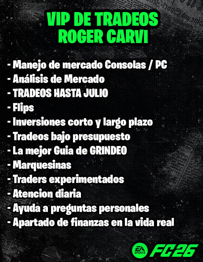 Roger_Carvi's tweet photo. GRUPO VIP DE TRADEOS EAFC26 🚨

Estamos de vuelta brindándoles el mejor servicio y al mejor precio siempre. 🚀🚀

Espacios limitados ingresa ya! 📨📨📨

MD para saber precios y métodos de pago según tu regio. https://t.co/ke8AezusWd