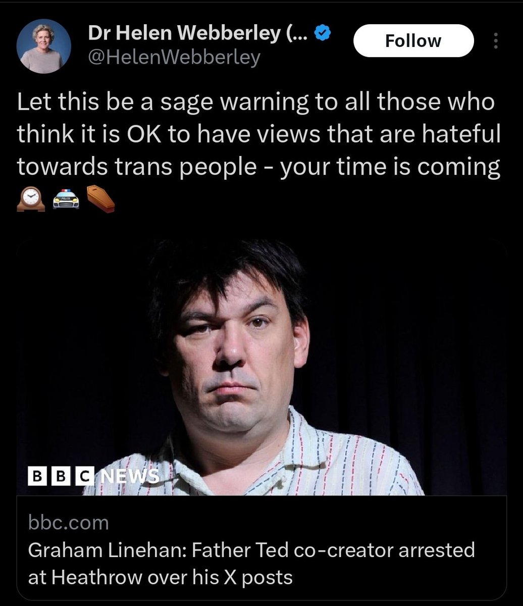 If "Doctor" Helen Webberley wants to report me to the Police for saying that she is a dangerous, evil woman who is guilty of child abuse, and that I believe "trans women" who use female facilities are predators, I welcome the opportunity to defend these assertions in court.
