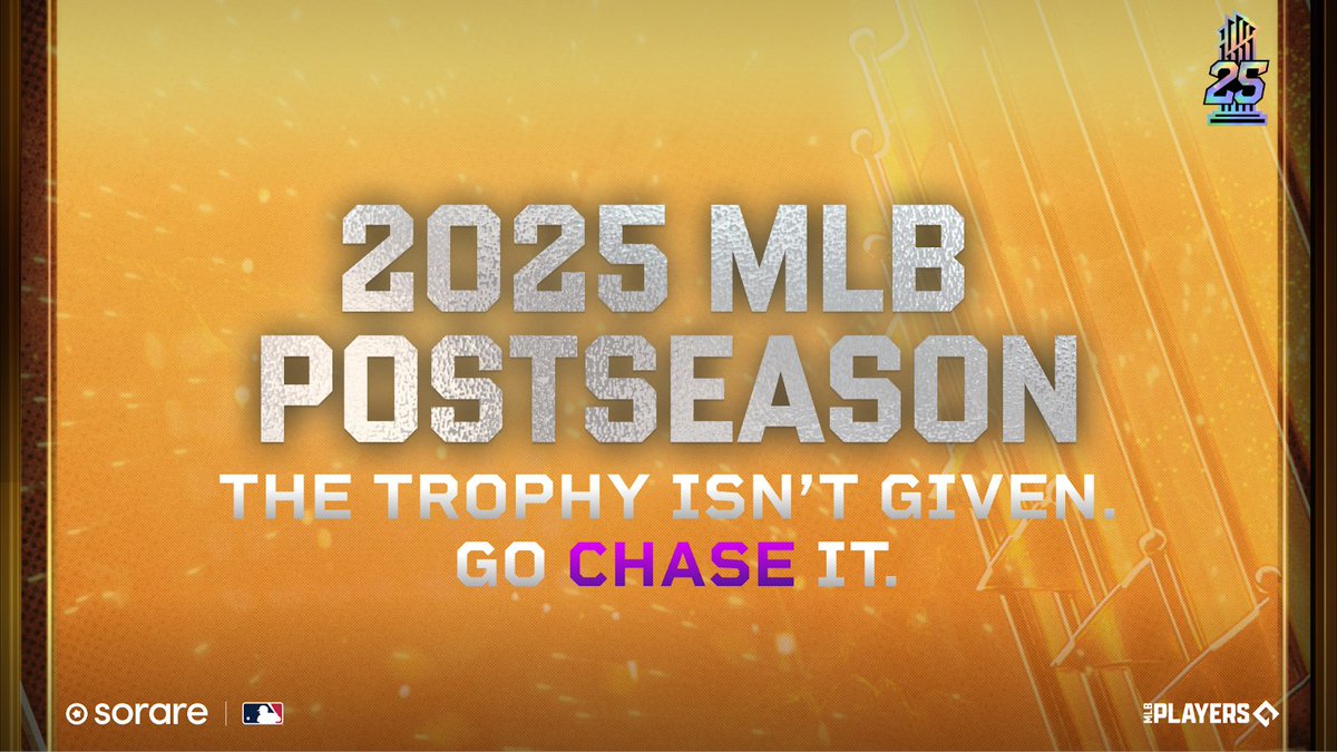 The crack of the bat. The roar of October. The 2025 MLB Postseason is almost here 👀

And on Sorare MLB, the trophy isn’t given. You chase it🏆

Over $80,000 in prizes, The Championship Chase, Special Edition cards &amp; Missions.

Here’s what’s new ⬇️🧵