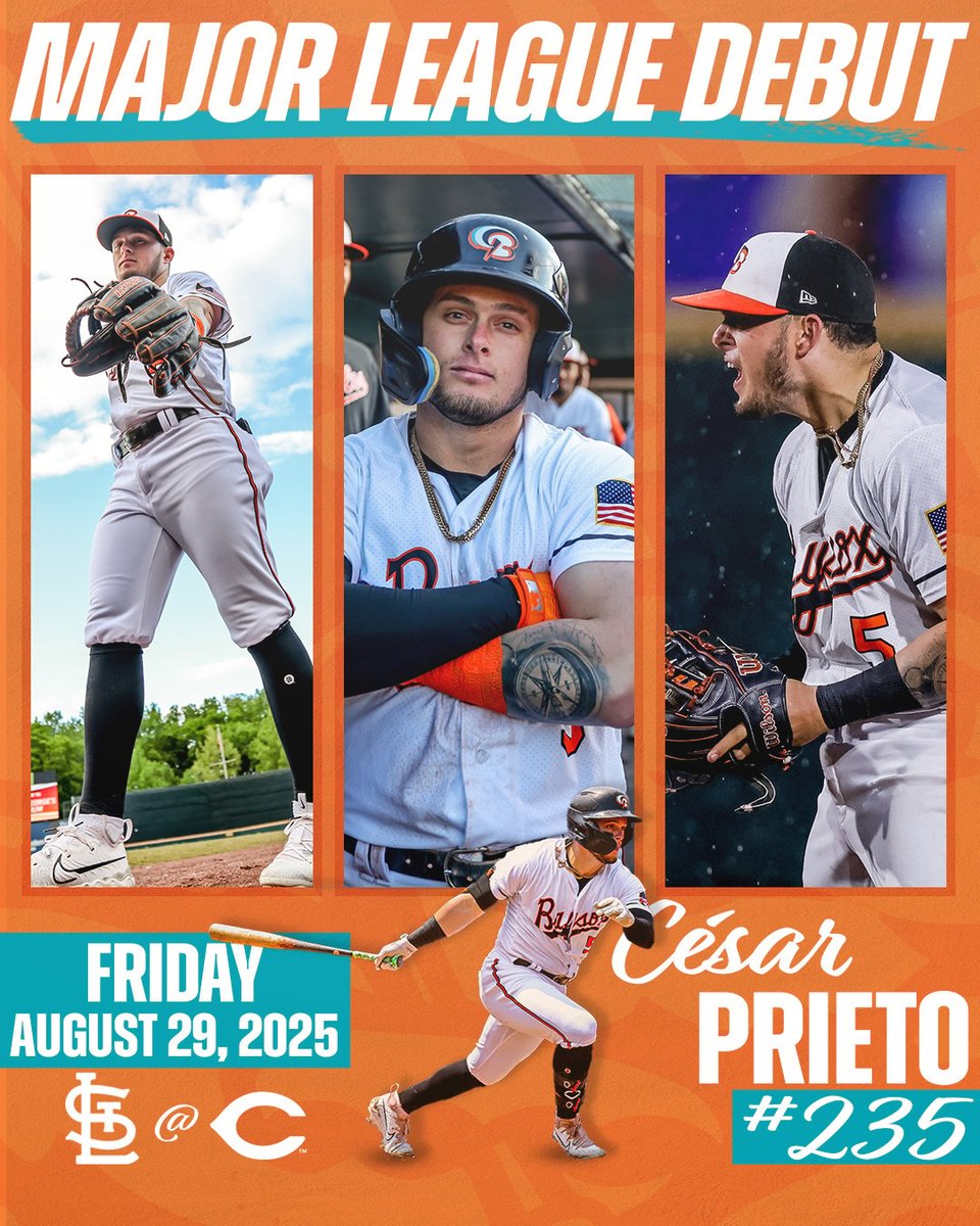 In case you missed it, we had another alumni make his big league debut this past week!

Congrats to César Prieto! The 2022-23 Baysox alum made his major league debut for the St. Louis Cardinals on Friday against the Reds.