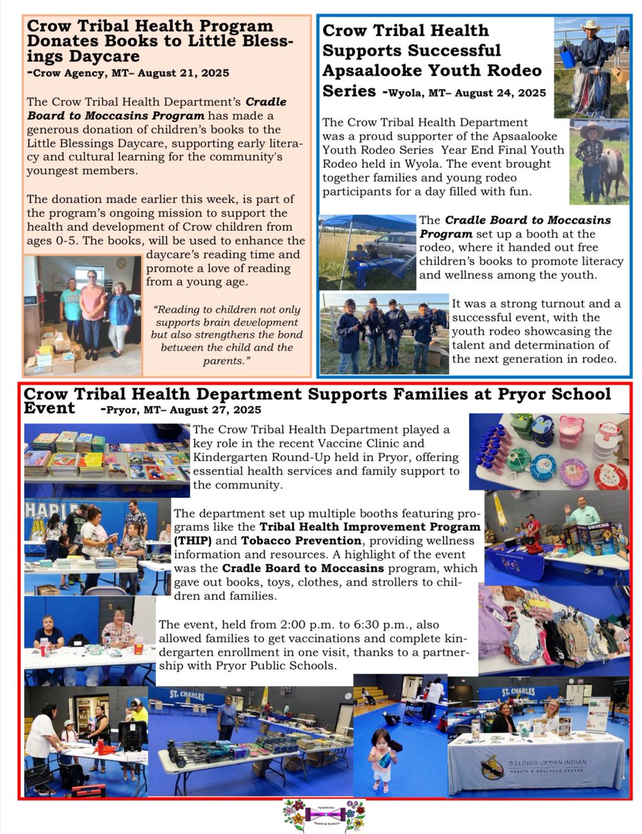 CrowTribe1's tweet photo. Crow Tribal Health Department August Newsletter 2025. https://t.co/TPL6GjBKYi
