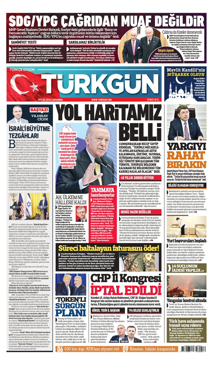 Gazetemizin 3 Eylül 2025 Çarşamba baskısını inceleyebilirsiniz... #Türkgün #turkgungazetesi