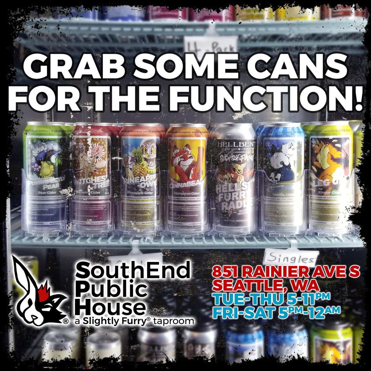 slightlyfurry's tweet image. Headed to @furvana.bsky.social this weekend? Grab some of our cider on your way!
#SlightlyFurry #BoldFlavorsForBoldAnimals #cider #togo