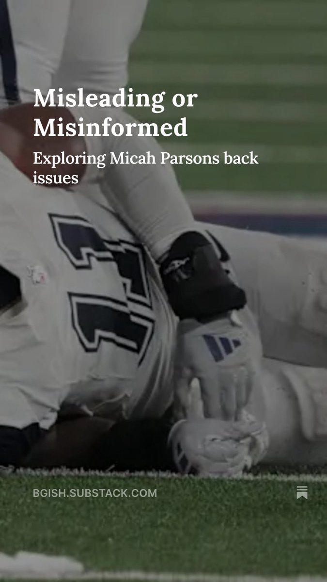 b_gish1's tweet photo. Micah Parsons has a "facet joint strain" and a pregame epidural is recommended. We're not getting the whole story here, or perhaps worse...

https://t.co/oGceljmVFc https://t.co/VmzXzef6fs