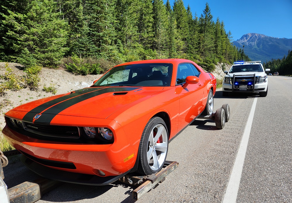 This sweet ride has never a slept outside the owner’s garage - until this 7 day impound for doing 172 km/h in a 100 zone on Hwy #1 @ Golden. $483 ticket, cost of the impound, high-risk driver premiums = $2,000 plus. Or… you could slow down