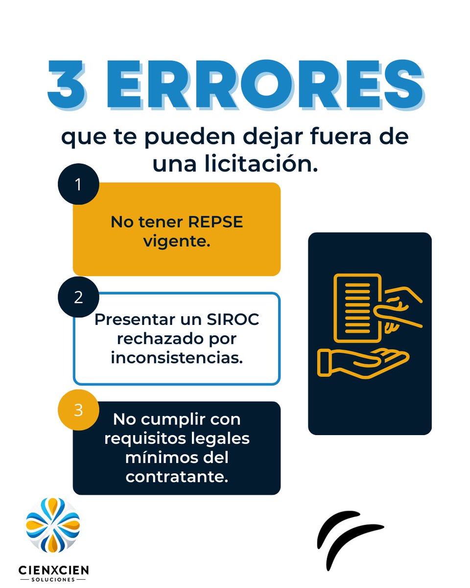 cxcsoluciones's tweet image. Licitaciones hay muchas, oportunidades reales pocas. Perderlas por trámites mal hechos es evitable. En CIENXCIEN Soluciones ayudamos a empresas a no quedarse fuera por REPSE o SIROC vencido.
Contáctanos: +521663 408 2179
#TramitologiaLegal #REPSE #SIROC #ObrasPúblicas #CienxCien