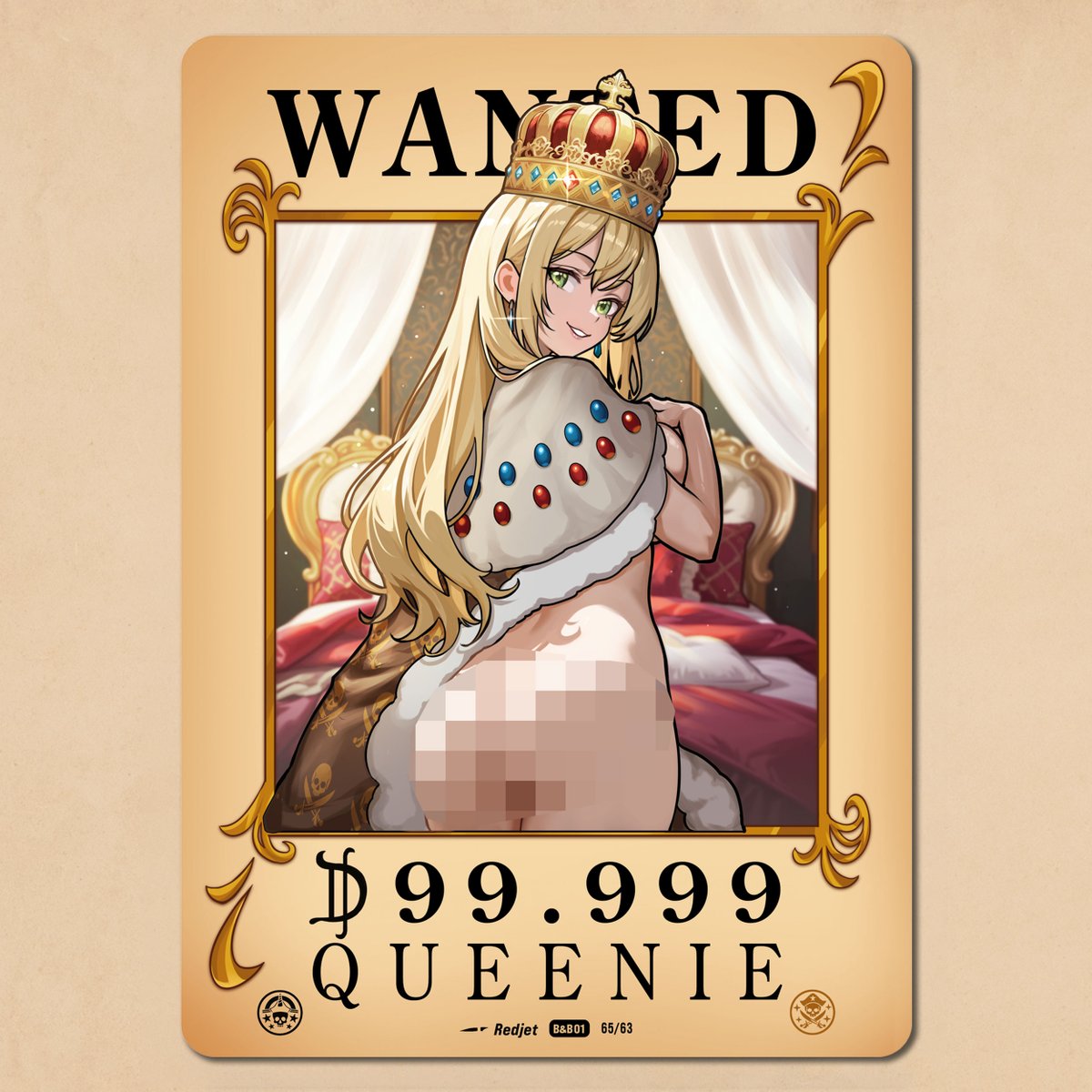Queenie, megalomaniac captain of the Dreamland Darlings, could never have tolerated having a tiny bounty on her head… When she found the workshop where the Wanted posters were printed, she spared the workers’ lives—on one condition: that they give her the biggest bounty of all!