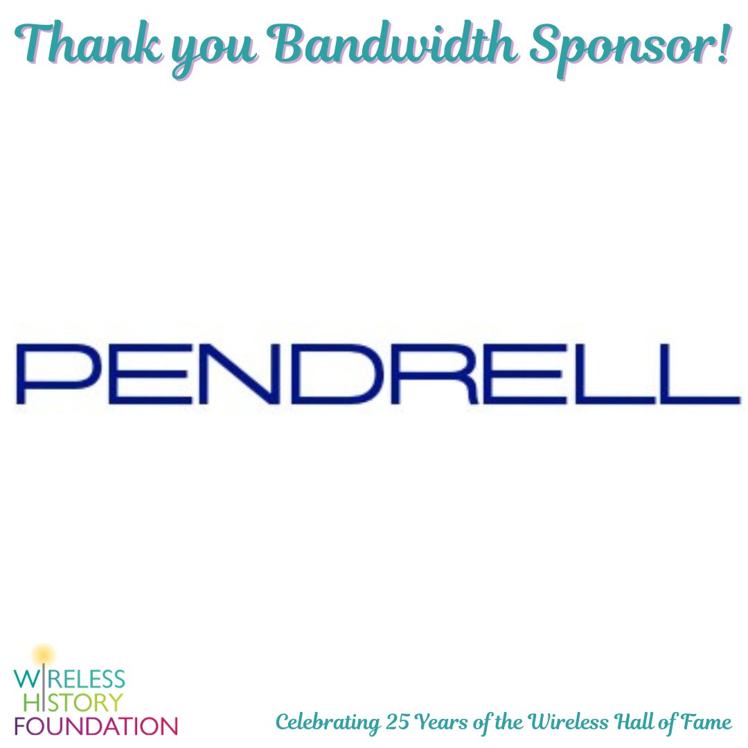 We are proud to have Pendrell Corporation as a Bandwidth sponsor at the 2025 Wireless Hall of Fame awards dinner.  A special thank you to Craig McCaw, Rob Mechaley, and Gerry Salemme at Pendrell for supporting WHF!

 #Wireless #WirelessHistory #WirelessHallofFame