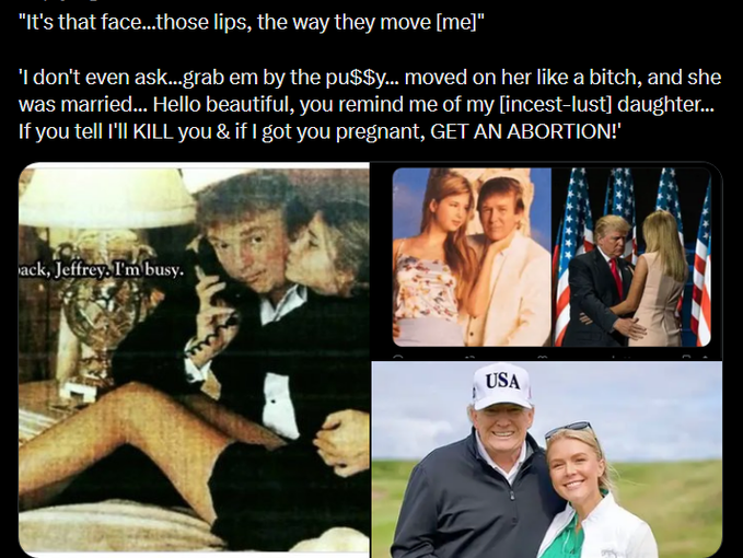 RosebudDana's tweet photo. @AGPamBondi Still no #SerialFelonPedoRaperPOTUS arrests. Instead, you became accomplice to his vile #QuidPedoQuo. LAME, #GOPedoprotector! https://t.co/nfM5I6Derw
