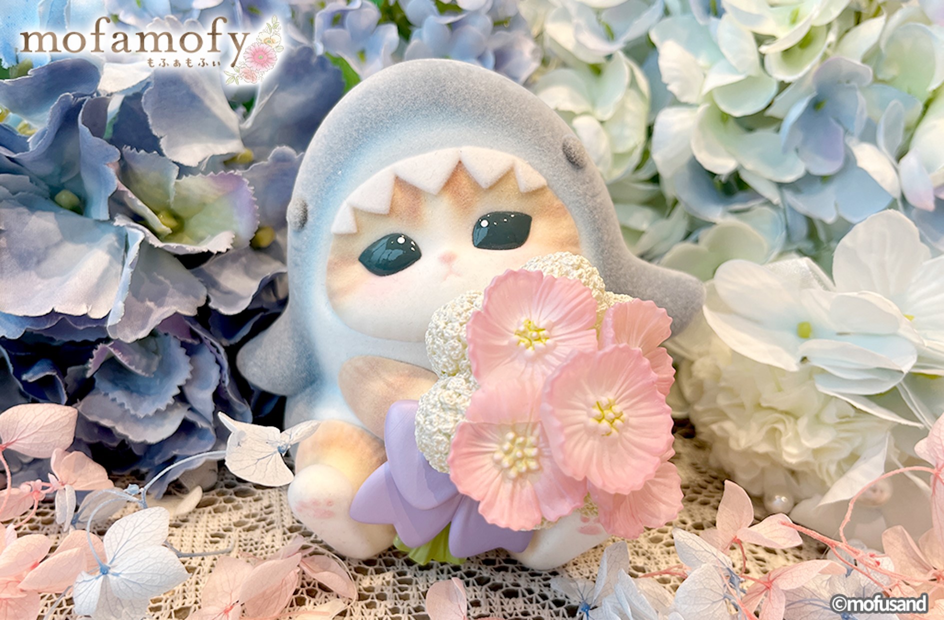 mofusand mofamofy フィギュア Bandai mofamofy Samenyan – Adorable Flocked Cat Figure