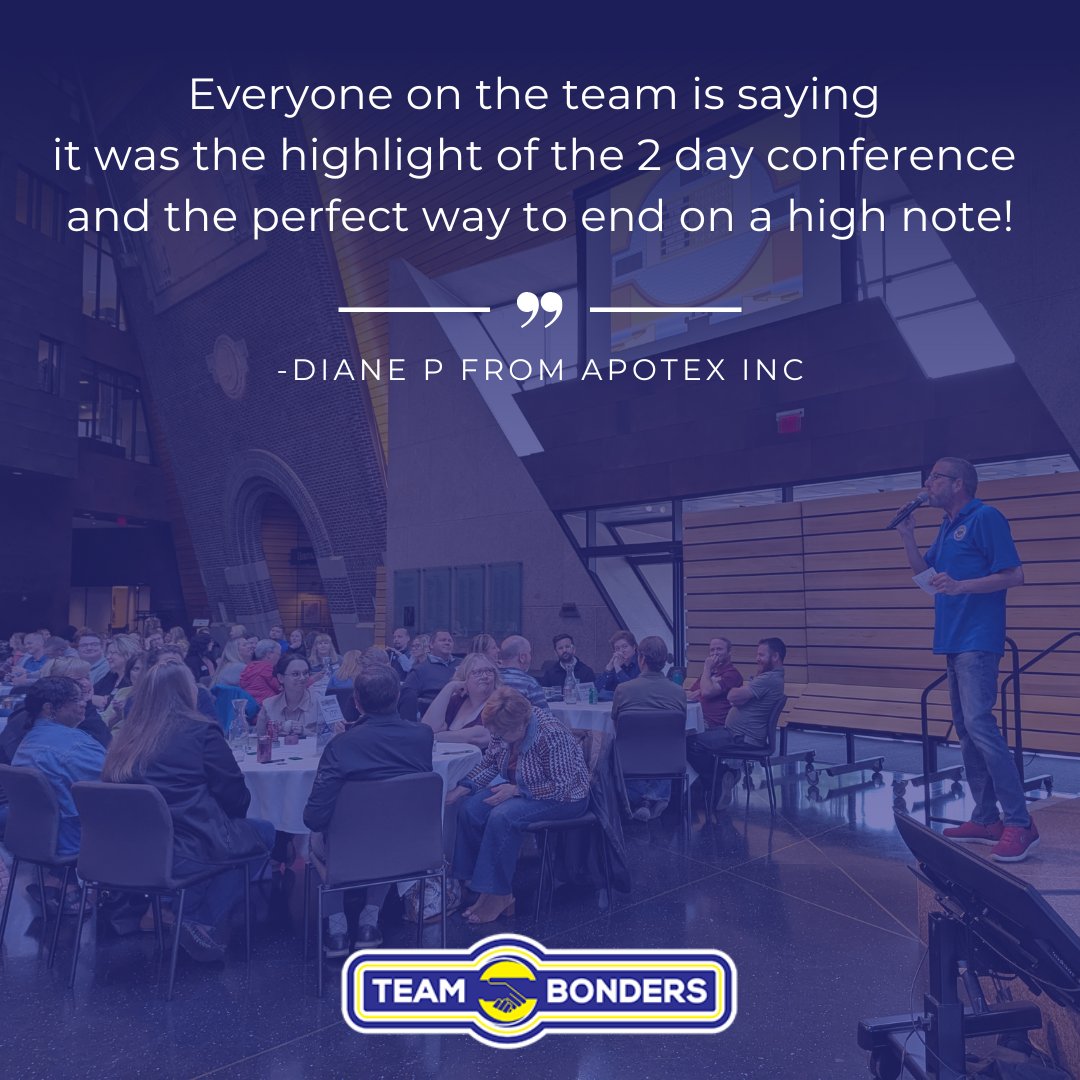 Teambonders's tweet image. We’re so grateful to hear feedback like this. Nothing makes us happier than knowing our programs help teams wrap up their conferences feeling connected and energized.

#TeamBuilding #ConferenceSuccess #StrongerTogether #EmployeeEngagement #WorkplaceCulture