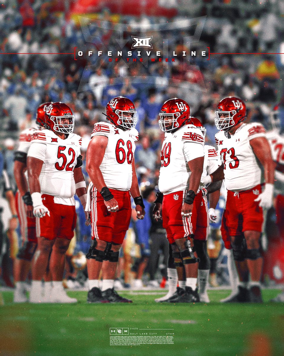 Utah_Football's tweet photo. 𝐎𝐁𝐋𝐎𝐂𝐊 getting the recognition it deserves😤

@Big12Conference O-Line of the Week‼️

📰: https://t.co/TpUM3KV16I

#GoUtes https://t.co/JhIzehbeif