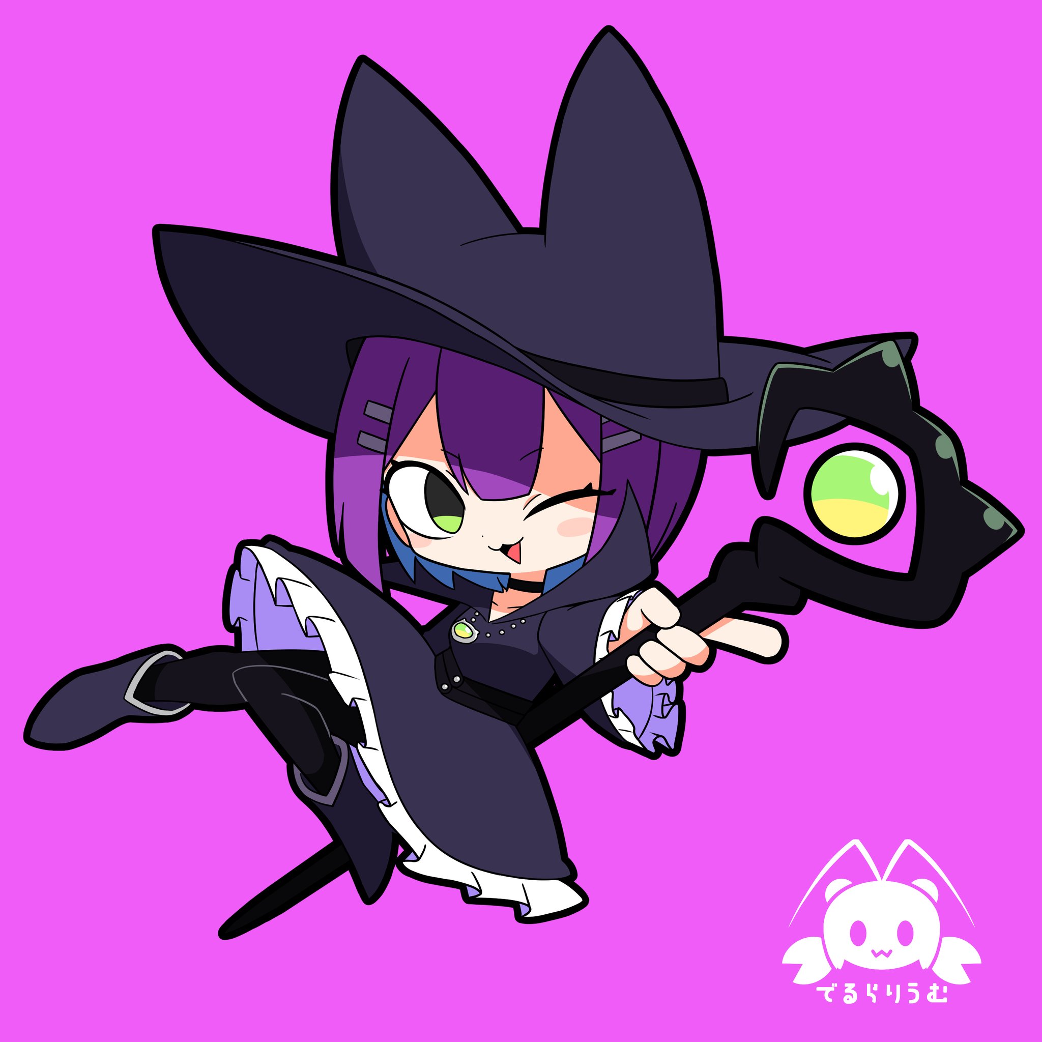 手描きイラスト オリジナル【まじょ×くろねこ】 手描きイラスト オリジナル【まじょ×くろねこ】 手描きイラスト
