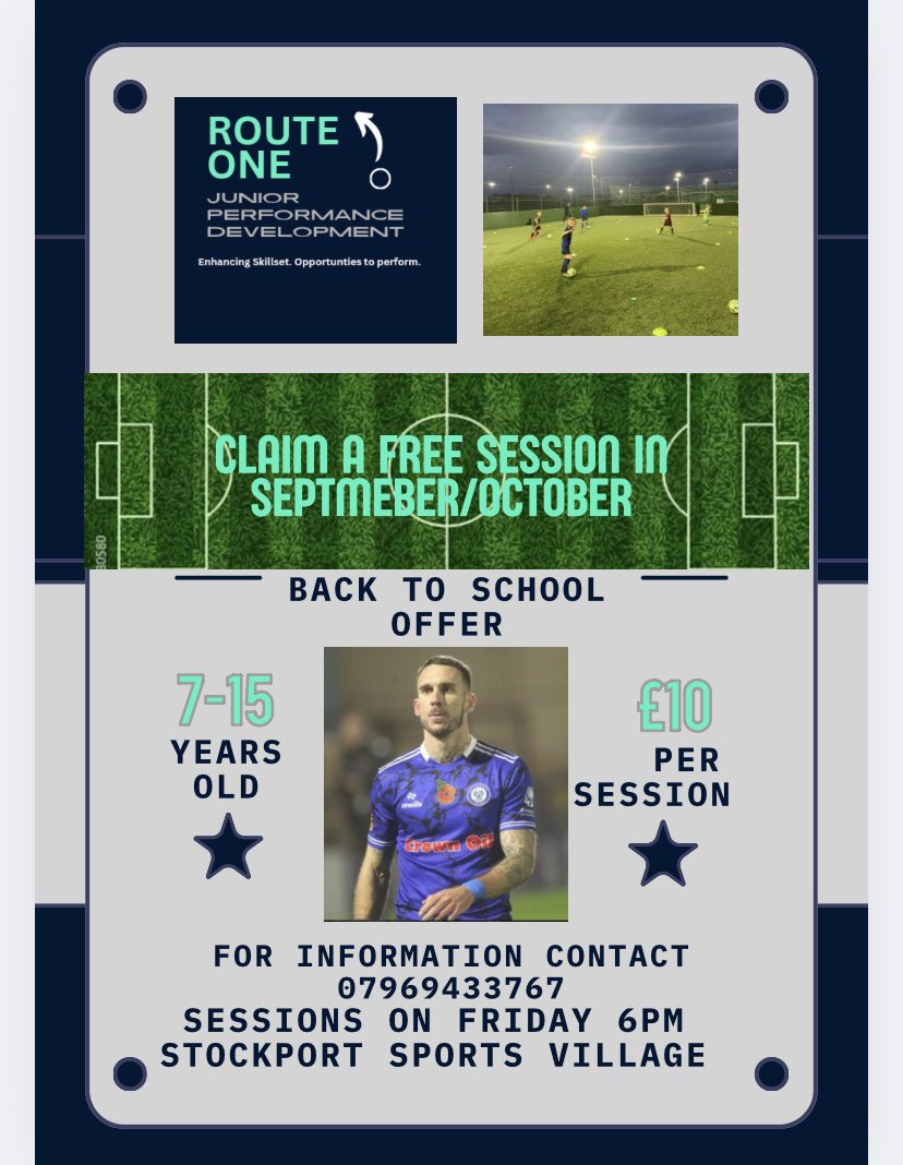Back to school, back to the grass… sessions available again from this Friday…  follow myself on Instagram to message for registration and more information
 
*** Stockport Area***  

6pm > 45mins > Opportunity to play