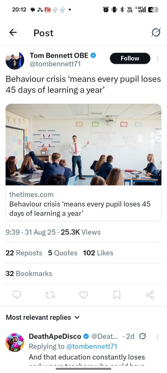 graham chatterley (@grahamchatterl2) on Twitter photo Must be embarrassing for the person pushing behaviour strategies for the last decade Must be embarrassing for the person pushing behaviour strategies for the last decade
