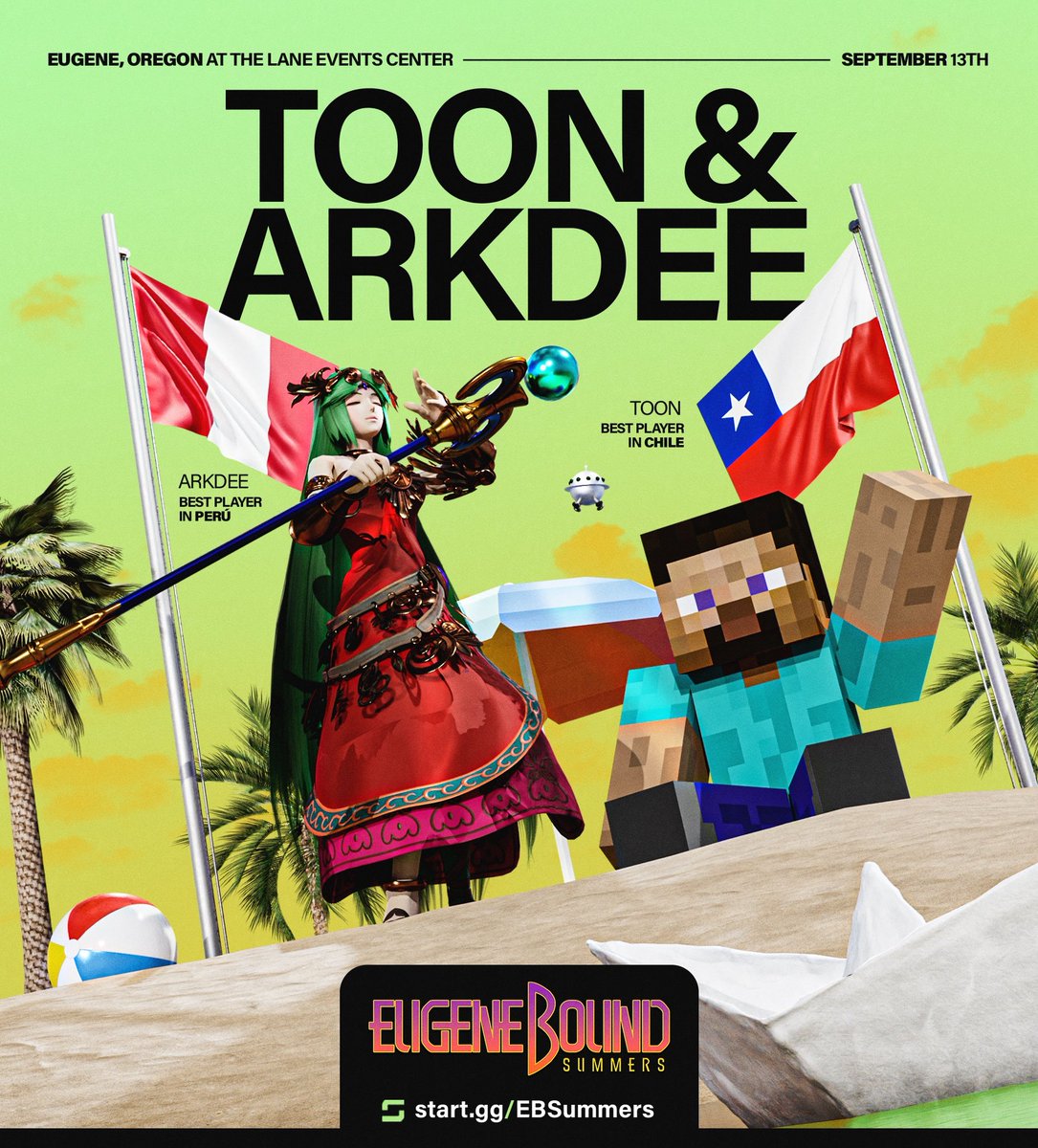 EugeneBound (@eugeneboundssb) on Twitter photo Queremos a nuestros hermanos de Sudamerica โค๏ธโ๐ฅ๐ต๐ช๐จ๐ฑ
We welcome BOTH TOON AND ARKDEE to EugeneBound Summers ๐
We are excited to welcome both
Peru and Chileโs best to the PNW!
They will make their way to Eugene, Oregon on Sept 13th!
You do not want to miss!
Check us out below Queremos a nuestros hermanos de Sudamerica โค๏ธโ๐ฅ๐ต๐ช๐จ๐ฑ
We welcome BOTH TOON AND ARKDEE to EugeneBound Summers ๐
We are excited to welcome both
Peru and Chileโs best to the PNW!
They will make their way to Eugene, Oregon on Sept 13th!
You do not want to miss!
Check us out below