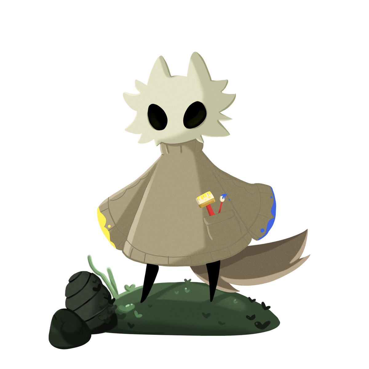 I drew myself a hollow knight oc🐶