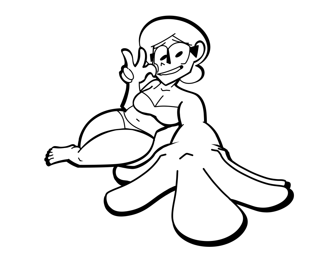 goal for this month is to get faster and more consistent at making art!
sketched and did lineart for this in about 1 hour, maybe I'll turn this into a full size piece!