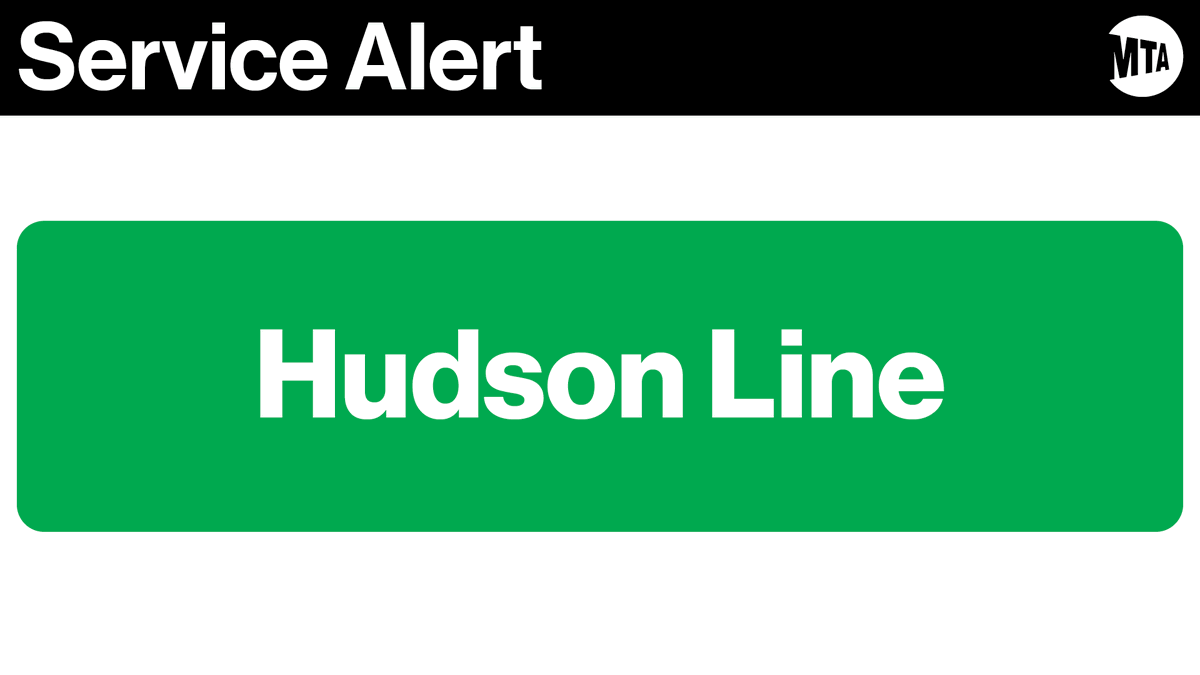 Hudson Line service is suspended between Yonkers and Greystone because of fire department activity near Yonkers. Customers should seek alternative means of transportation until we can restore train service.