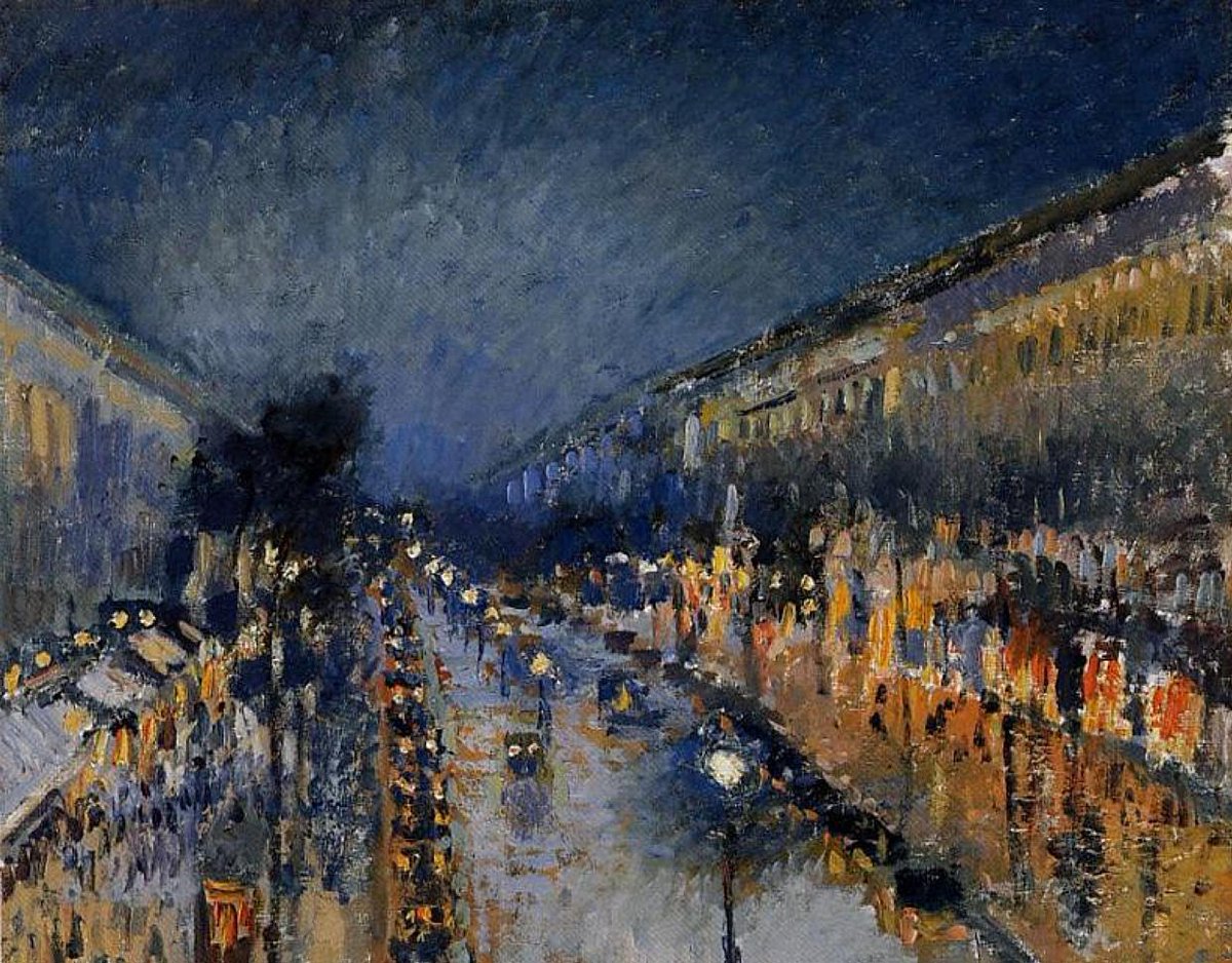 Pissarro, Boulevard Montmartre at Night
