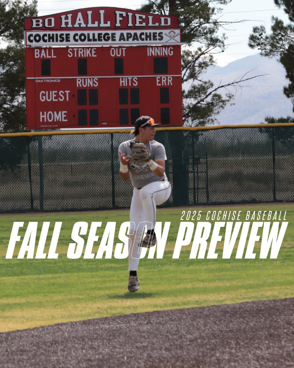 CCAthletics1's tweet photo. It's September, and Apache Fall Baseball is back!

With over 20 newcomers, Coach Todd Inglehart uses the fall slate of exhibitions to shape his Spring 2026 roster.

Full preview + schedule ➡️ https://t.co/EUkcdU4gxk

@BaseballCochise https://t.co/ccPGsvCT86