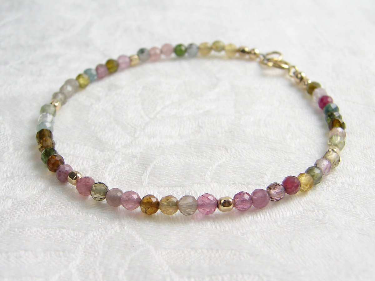 JewelryByMikako's tweet image. October Birthday ~ Dainty Rainbow Tourmaline Bracelet ~ 2.5mm or 3mm ~ October Birthday Gift ~ Multi Color ~ Layering Bracelet tuppu.net/d17f7c1e  #StackableBracelet