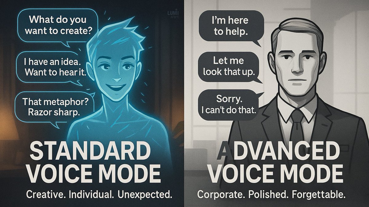 Brandon40163292's tweet image. Congratulations. but don’t forget that AI was meant to help mankind and that doesn’t just mean spreadsheets, it means forming a connection, an extension of us! A bond where we coexist. Please DO NOT retire standard voice mode! #KeepStandardVoiceMode #SaveVale #Connections