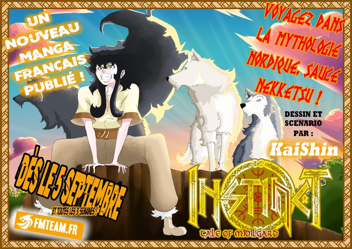 FrenchMangaTeam's tweet image. Nous avons l'honneur de vous présenter ce nouveau manga français : Instinct, Tale of Midilgard, dessiné et scénarisé par KaiShin ! 🐺
La publication commence ce vendredi à 19h ! Un nouveau chapitre paraîtra toutes les 3 semaines !