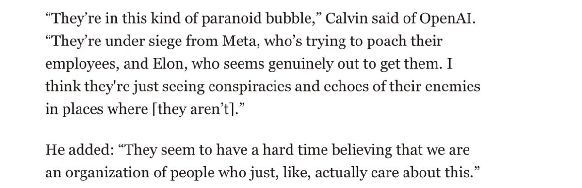 🎯 

First it was the EAs out to get them, now it’s Elon.

The reality is just that most people think we should be careful about AI

x.com/emilydreyfuss/…
