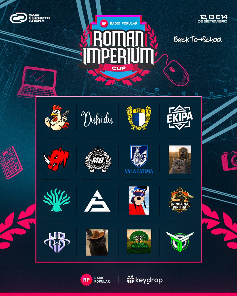 Estas são as 16 equipas Ibéricas que estarão presentes no Radio Popular RMN IMPERIUM Cup II! Algumas equipas repetidas, mas também bastantes jogadores novos em relação à primeira edição. Ainda esta semana teremos grupos e horários 🤝

➡️Galopeek
➡️Dubidu
➡️FC Famalicão
➡️EKIPA