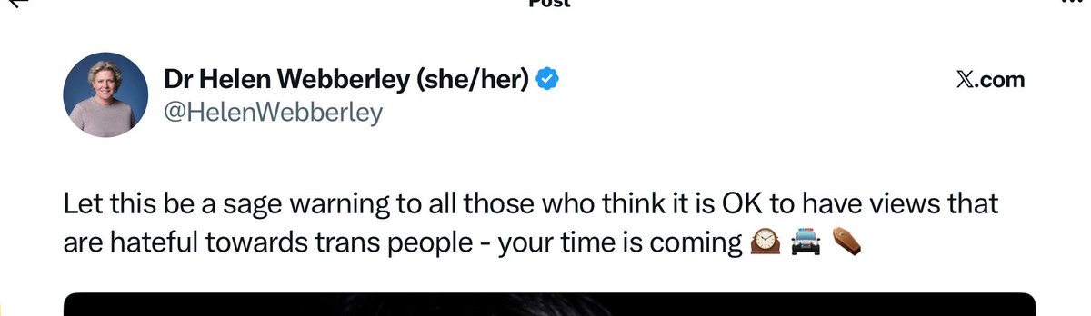 Jebadoo2's tweet image. Helen Webberley tweets a coffin emoji in relation to Glinner and says “your time is coming” 

When can we anticipate her arrest @metpolice?