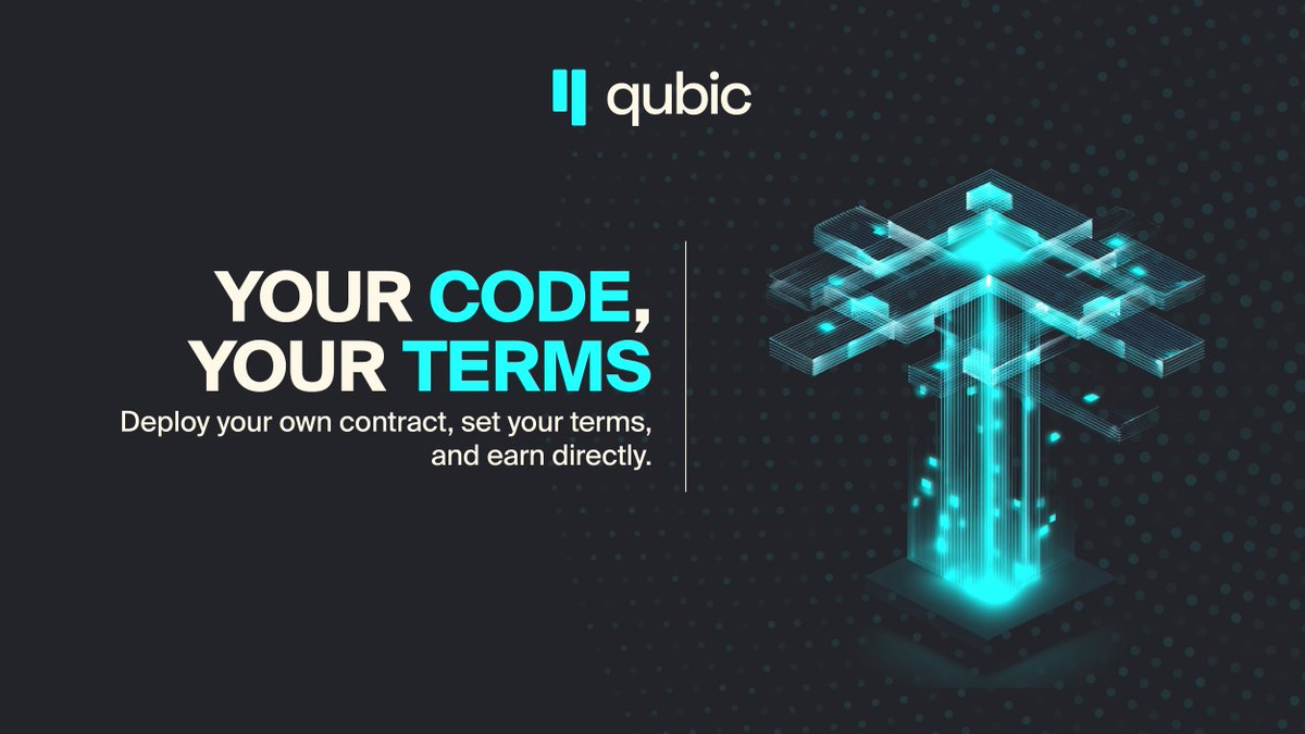 Most networks make you build for someone else’s protocol.
Qubic flips that.

You deploy your own contract, set your terms, and earn from usage.

It’s decentralized infrastructure
but with pro-business incentives
Fair, open, and designed for builders.