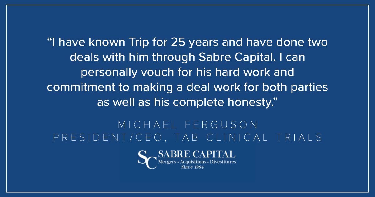 Since 1984, Sabre Capital has helped middle-market companies navigate growth, transitions, and ownership changes with integrity and discretion. We deliver personalized solutions with the sensitivity and confidentiality business owners deserve. bit.ly/2Hgfey7