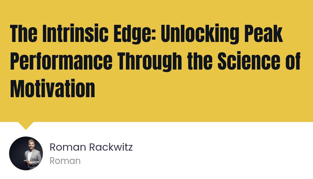 RomanRackwitz's tweet image. Understanding and leveraging intrinsic motivation can significantly enhance employee performance and retention.

Read more 👉 lttr.ai/AiUOn

#UnlockPeakPerformance #EmployeeRetention #Gamification