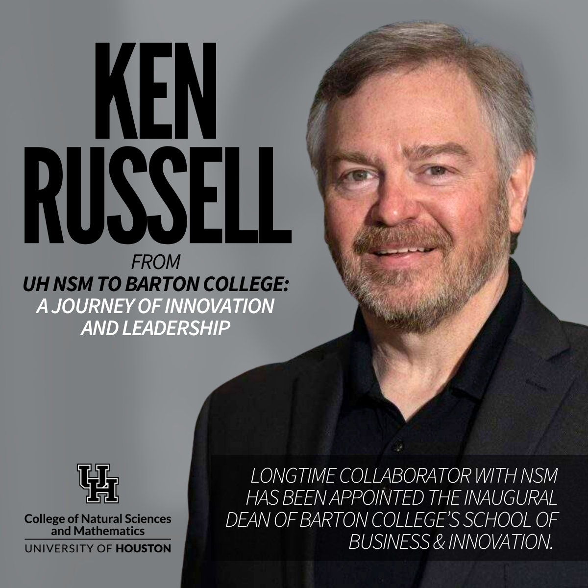 UH College of Natural Sciences and Mathematics (@uh_nsm) on Twitter photo Dr. Ken Russell, longtime UH collaborator, has been named the inaugural dean of <a href="/bartoncollege/">Barton College</a> School of Business & Innovation. His mentoring + industry partnerships at UH helped shape his leadership for this new role.
Read more: bit.ly/467EnoD
#UHNSM #Leadership Dr. Ken Russell, longtime UH collaborator, has been named the inaugural dean of <a href="/bartoncollege/">Barton College</a> School of Business & Innovation. His mentoring + industry partnerships at UH helped shape his leadership for this new role.
Read more: bit.ly/467EnoD
#UHNSM #Leadership