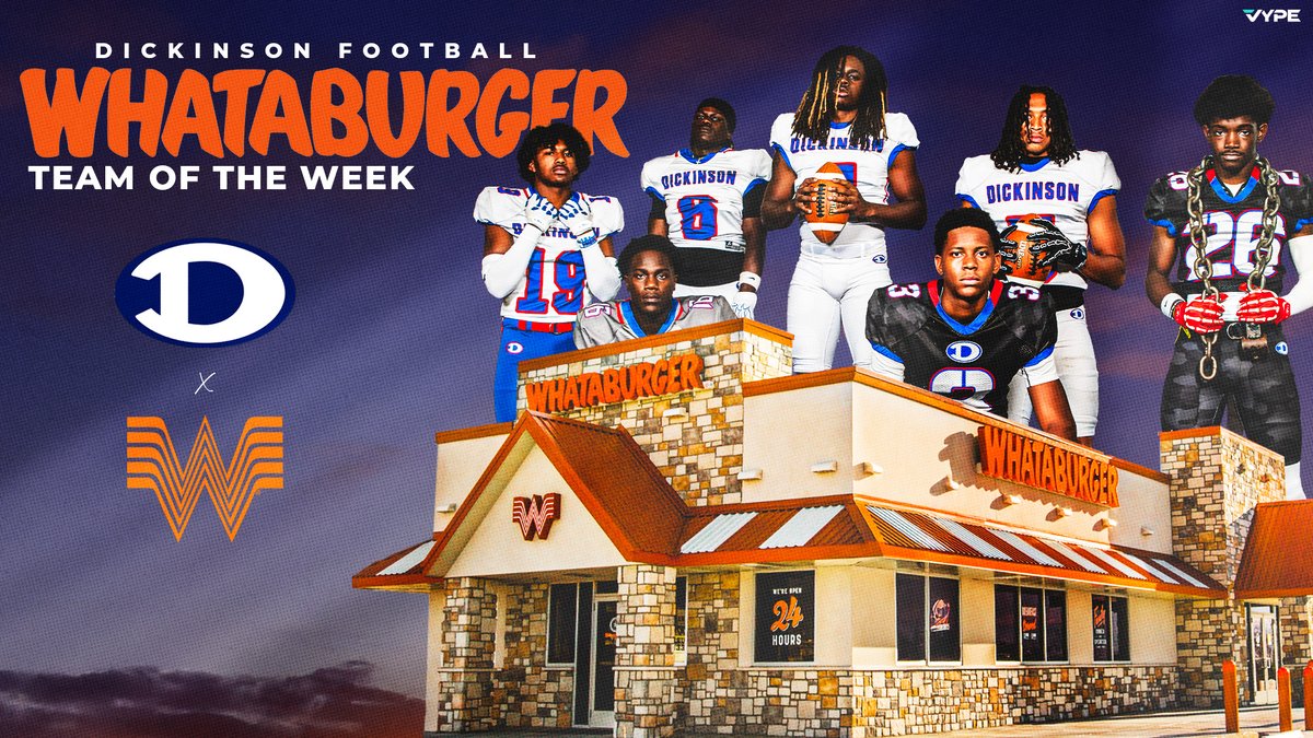 VYPE Houston (@vypehouston) on Twitter photo Whataburger Team of the Week: Dickinson FB puts an exclamation point on Week 1 with huge win over Katy🏈
Traveling to Legacy Stadium to take on powerhouse Katy, <a href="/DickinsonFB/">DHSGatorFB</a> turned heads across Houston with a commanding 34-21 victory on Saturday
🔗vype.com/Texas/Houston/… Whataburger Team of the Week: Dickinson FB puts an exclamation point on Week 1 with huge win over Katy🏈
Traveling to Legacy Stadium to take on powerhouse Katy, <a href="/DickinsonFB/">DHSGatorFB</a> turned heads across Houston with a commanding 34-21 victory on Saturday
🔗vype.com/Texas/Houston/…