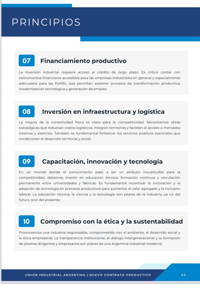 Decálogo del Nuevo Contrato Productivo propuesto por la <a href="/UIAok/">UIA</a> , base para una Argentina Productiva
#Industria #Argentina