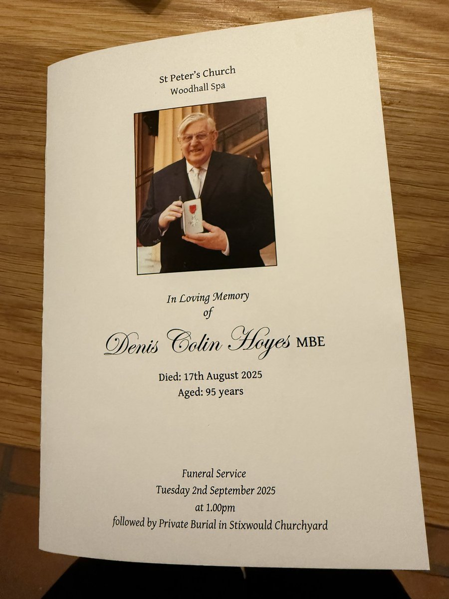 We said goodbye today to a long standing servant of Lincolnshire. 40 years a County Councillor Chairman twice &amp; interim Leader. RIP