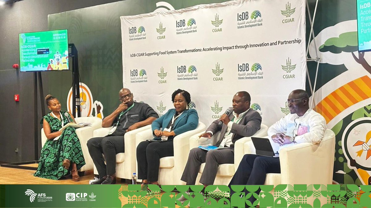 🔊 | CIP at #AFSForum2025 

“Root and Tuber Crops not only strengthen Africa’s value chains but also enhance nutrition. A client- and market-driven approach, with all key stakeholders engaged—including governments and major funders—combined with clear targets, measurable