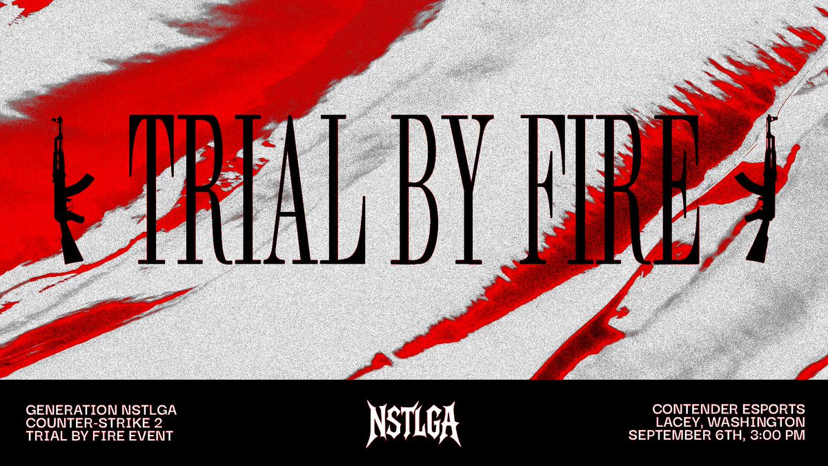 Generation NSTLGA (@nstlga_gg) on Twitter photo Join us for the NSTLGA Trial by Fire event this Saturday at <a href="/CESLaceyWA/">Contender Lacey</a>!
Climb the leaderboard & win prizes while meeting other like-minded Counter-Strike players in Washington!
📅September 6th, 3:00 PM
📌1350 Galaxy Dr NE G, Lacey, WA 98516 Join us for the NSTLGA Trial by Fire event this Saturday at <a href="/CESLaceyWA/">Contender Lacey</a>!
Climb the leaderboard & win prizes while meeting other like-minded Counter-Strike players in Washington!
📅September 6th, 3:00 PM
📌1350 Galaxy Dr NE G, Lacey, WA 98516