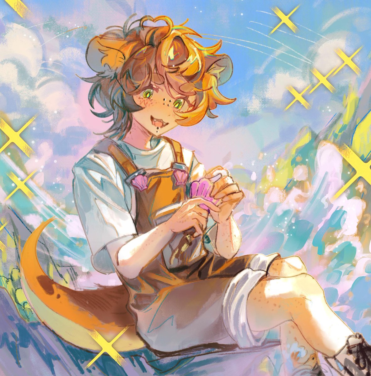 Bin ein neugieriger Otter 🧡

Beautiful 🎨 by @/blackyonlade &gt;w&lt;)//