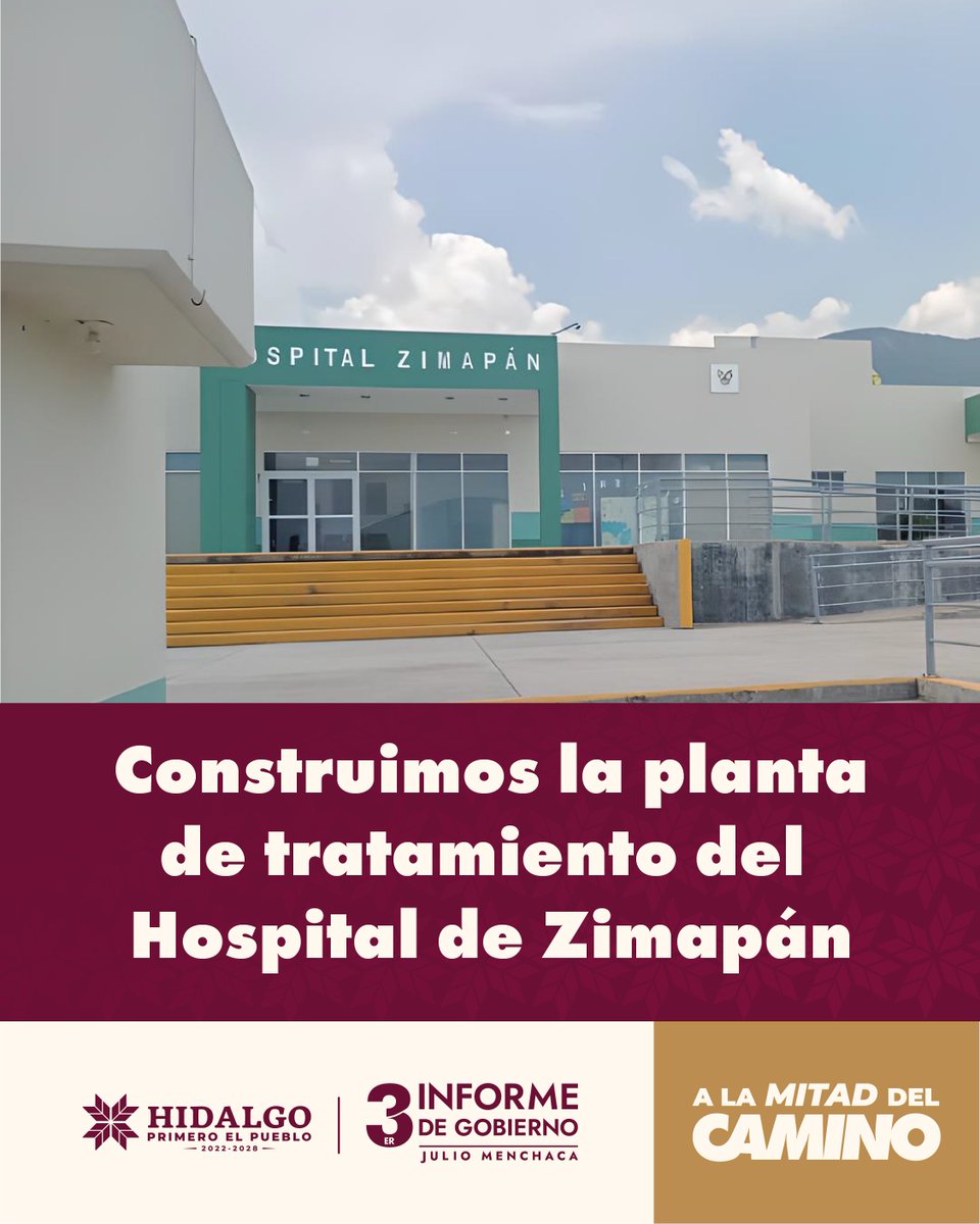 gobiernohidalgo's tweet image. 💧🏥 Con la nueva planta de tratamiento, no solo cuidamos la salud de las personas, sino también el medio ambiente. ♻️

💻 Info.: tercerinforme.hidalgo.gob.mx

#JulioMenchaca
#ALaMitadDelCamino