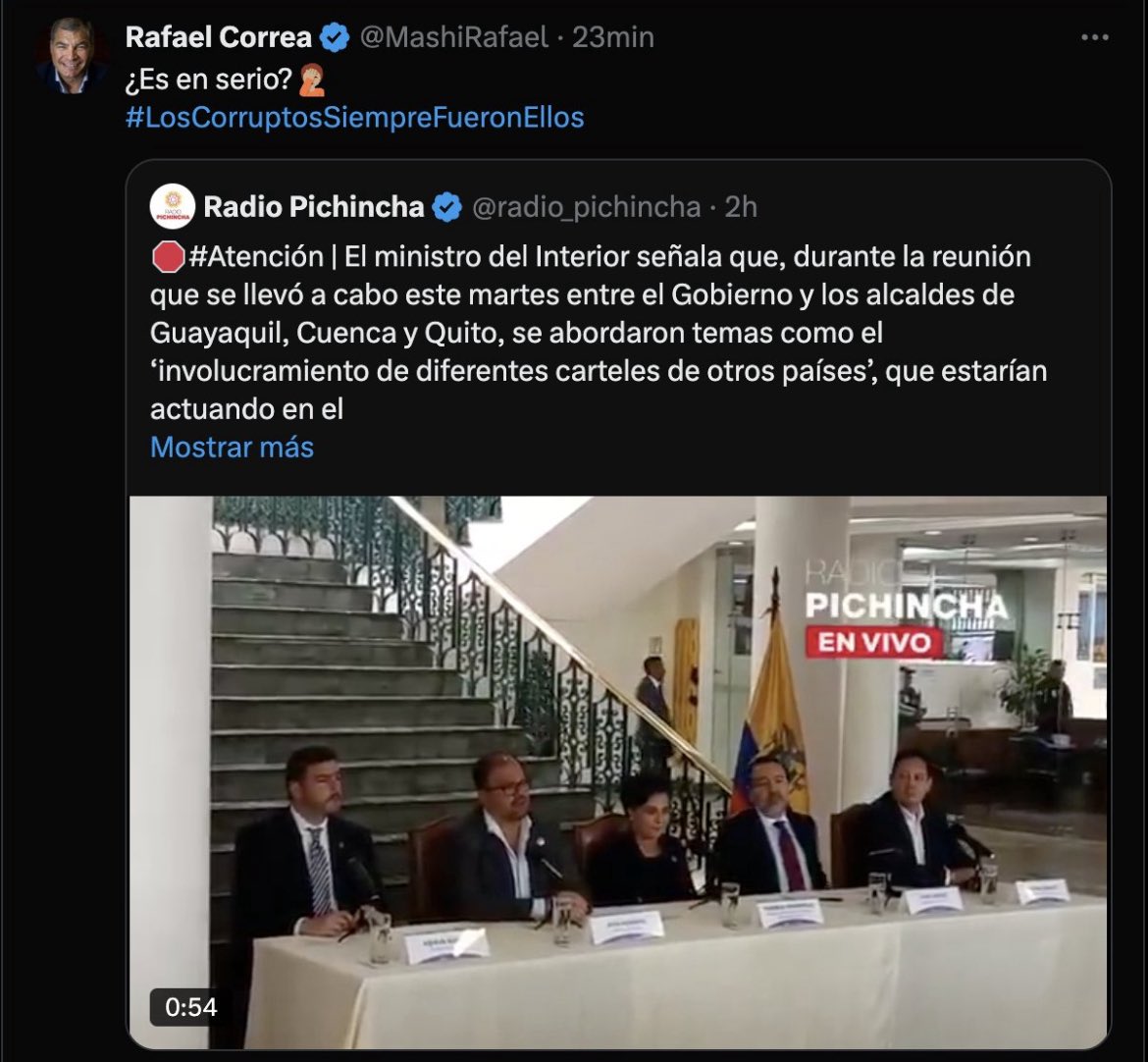 El Informante (@elinformante84) on Twitter photo #Atentos #Atentisimos
Se viene una pelea a muerte entre @mashirafael alias #4pelos y <a href="/aquilesalvarez/">Aquiles Alvarez Henriques</a>
Se van a sacar los cueros al sol 🌞
Solo la <a href="/RC5Oficial/">Revolución Ciudadana</a> podía destruir a la <a href="/RC5Oficial/">Revolución Ciudadana</a> porque no son partido político, son CRIMINALES y DELINCUENTES y ya es hora de que #Atentos #Atentisimos
Se viene una pelea a muerte entre @mashirafael alias #4pelos y <a href="/aquilesalvarez/">Aquiles Alvarez Henriques</a>
Se van a sacar los cueros al sol 🌞
Solo la <a href="/RC5Oficial/">Revolución Ciudadana</a> podía destruir a la <a href="/RC5Oficial/">Revolución Ciudadana</a> porque no son partido político, son CRIMINALES y DELINCUENTES y ya es hora de que