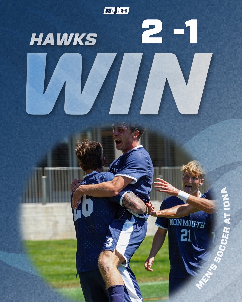MonmouthSoccer's tweet photo. Got the road dub!

Goals from Damian Taraska and Jasen Bottini secured the win over Iona.

#FlyHawks https://t.co/k7MuVUEJhM