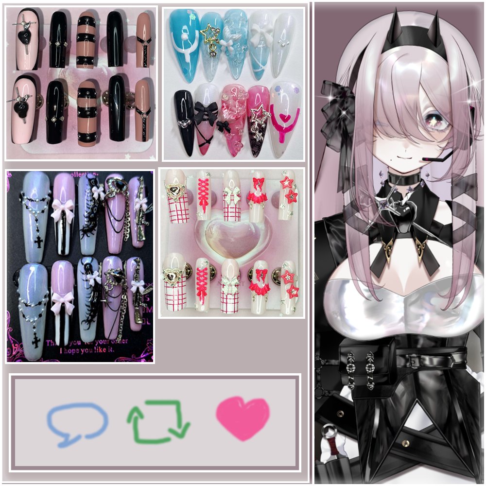⭑.ᐟ VTUBER NAIL ART RAFFLE ⭑.ᐟ
                ─── ⋆⋅☆⋅⋆ ───
Hi VTubers! The winner will be made into nails! (and get them just for the price of shipping!)

⭑.ᐟ How to enter:
✮ Like and Repost
✮ Follow
✮ Reply with your png!

⭑.ᐟ The winner will be chosen on