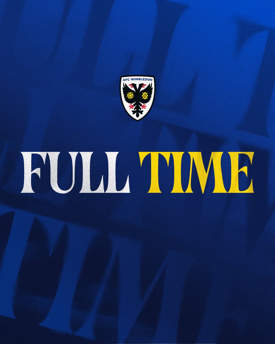 AFCWimbledon's tweet photo. ⏰ FULL-TIME: It ends 5-1. 

#AFCW 🟡🔵 https://t.co/8sXHaOxnB3