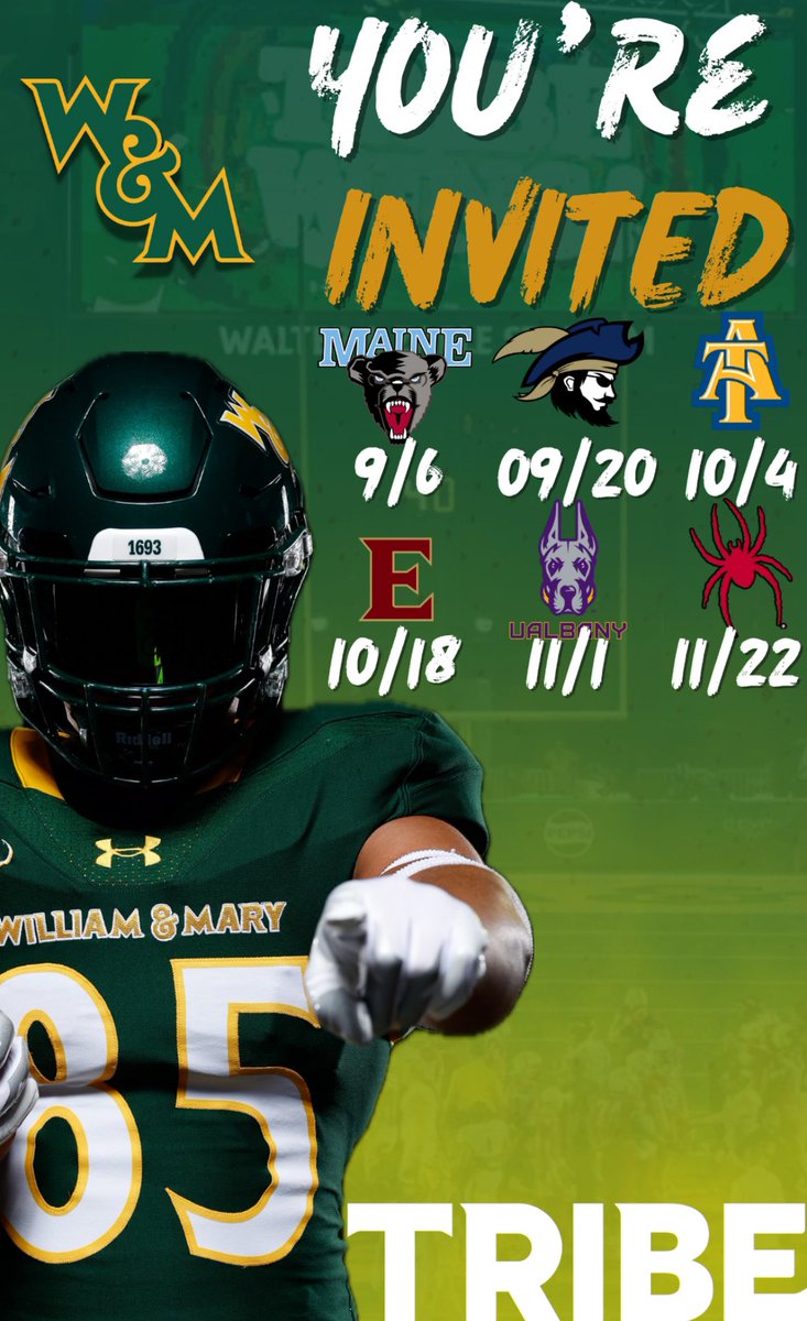 DANNY CAMPOT (@dcampot) on Twitter photo I will be at <a href="/WMTribeFootball/">William & Mary Tribe Football</a> the 20th. Thank you so much <a href="/DillonBryant_/">Dillon Bryant</a> for the invite. Canβt wait to watch some Tribe football
<a href="/CoachMikeLondon/">Mike London Sr. βοΈ</a> <a href="/DLRunStoppers/">Keenan Carter Sr.</a> <a href="/tasmith1410/">Terry Smith</a> <a href="/CoachBlackstock/">Darryl Blackstock</a> <a href="/kjarrell5/">Kevin Jarrell</a> <a href="/Coach_Schrage/">Nick Schrage</a> <a href="/andrejones1185/">Coach Andre Jones</a> <a href="/EliteStren23/">Patriot Strength Systems</a> <a href="/michael_kabban/">Michael Kabban</a> <a href="/CoachBTSTJ/">Barron Taylor</a> I will be at <a href="/WMTribeFootball/">William & Mary Tribe Football</a> the 20th. Thank you so much <a href="/DillonBryant_/">Dillon Bryant</a> for the invite. Canβt wait to watch some Tribe football
<a href="/CoachMikeLondon/">Mike London Sr. βοΈ</a> <a href="/DLRunStoppers/">Keenan Carter Sr.</a> <a href="/tasmith1410/">Terry Smith</a> <a href="/CoachBlackstock/">Darryl Blackstock</a> <a href="/kjarrell5/">Kevin Jarrell</a> <a href="/Coach_Schrage/">Nick Schrage</a> <a href="/andrejones1185/">Coach Andre Jones</a> <a href="/EliteStren23/">Patriot Strength Systems</a> <a href="/michael_kabban/">Michael Kabban</a> <a href="/CoachBTSTJ/">Barron Taylor</a>