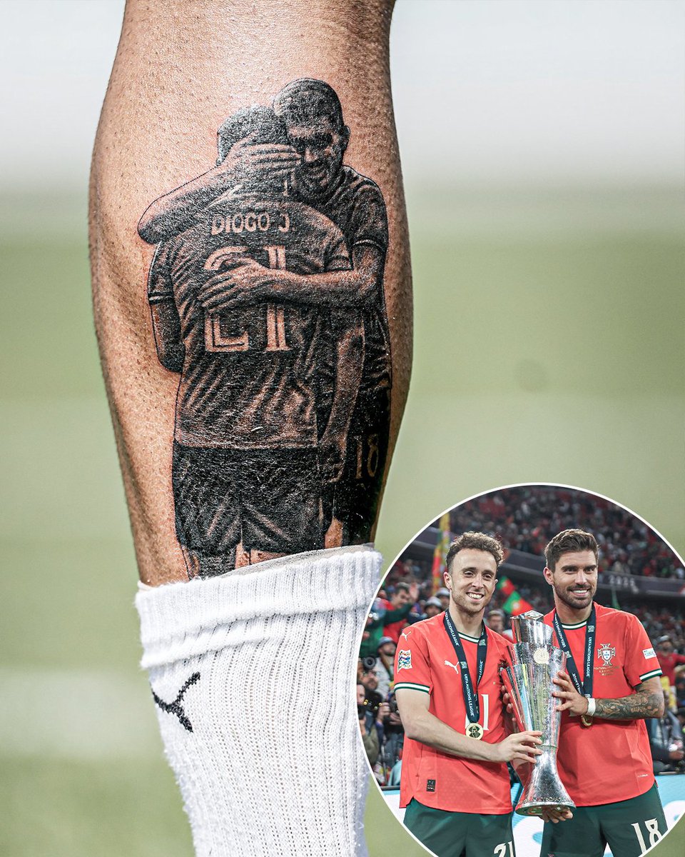 Ruben Neves got a tattoo on his left leg of Diogo Jota and himself ❤️🇵🇹

Brothers.

(📸 <a href="/selecaoportugal/">Portugal</a>)